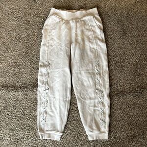 Lululemon Size 6 Braided Detail High Rise Jogger White‎ Opal Light Cotton…